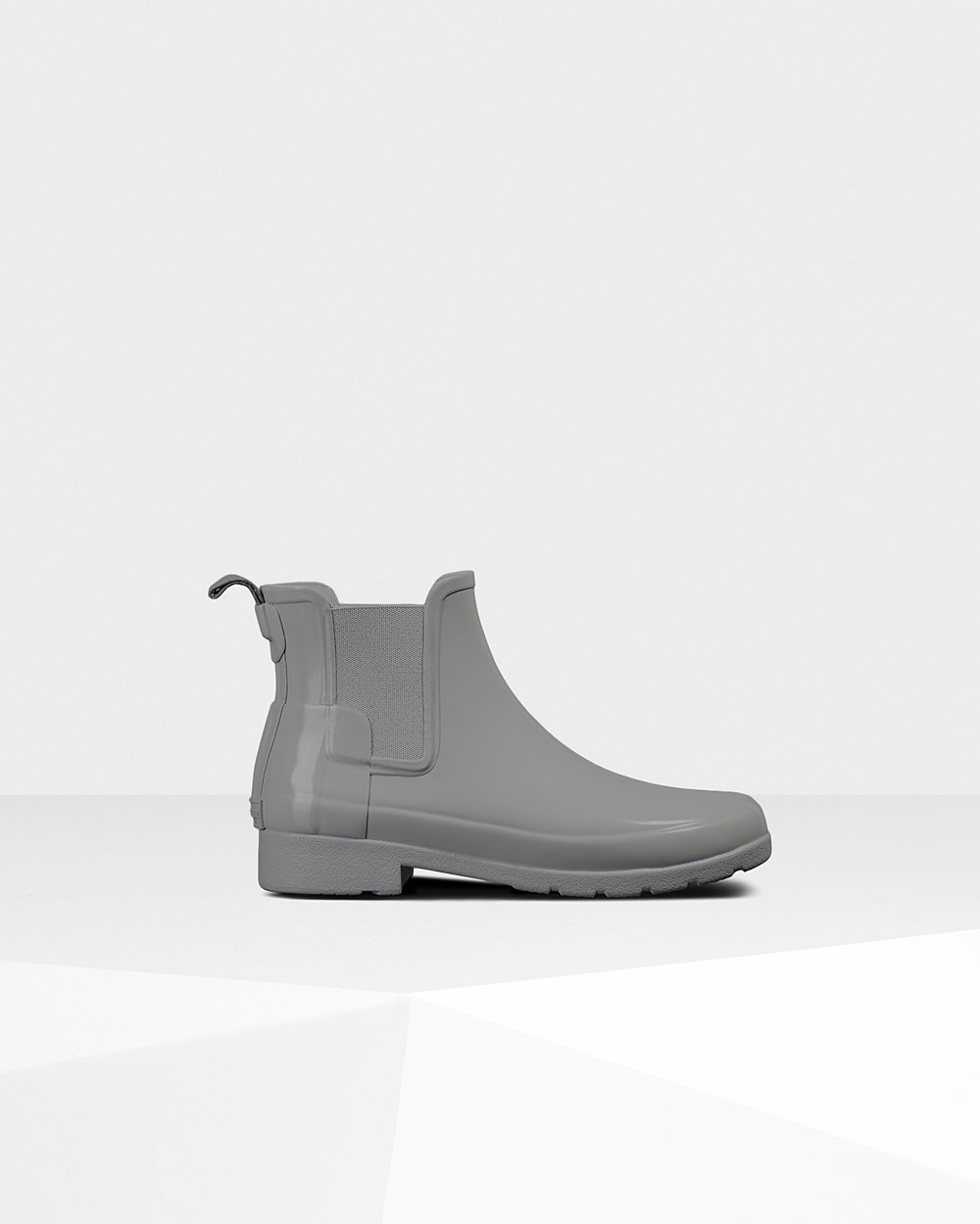 Women Hunter Refined Gloss Slim Fit | Chelsea Boots Grey | NZ-94175-CDFK